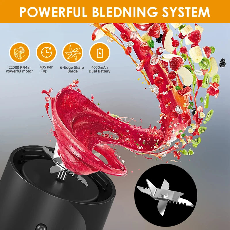 Portable USB Electric Juice Mixer Blender Mini Rechargeable