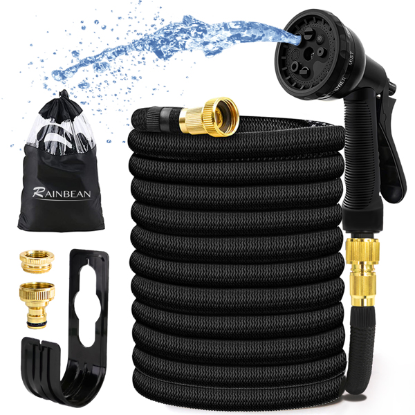 3x Expandable Garden Hose set with 8 pattern spray nozzle