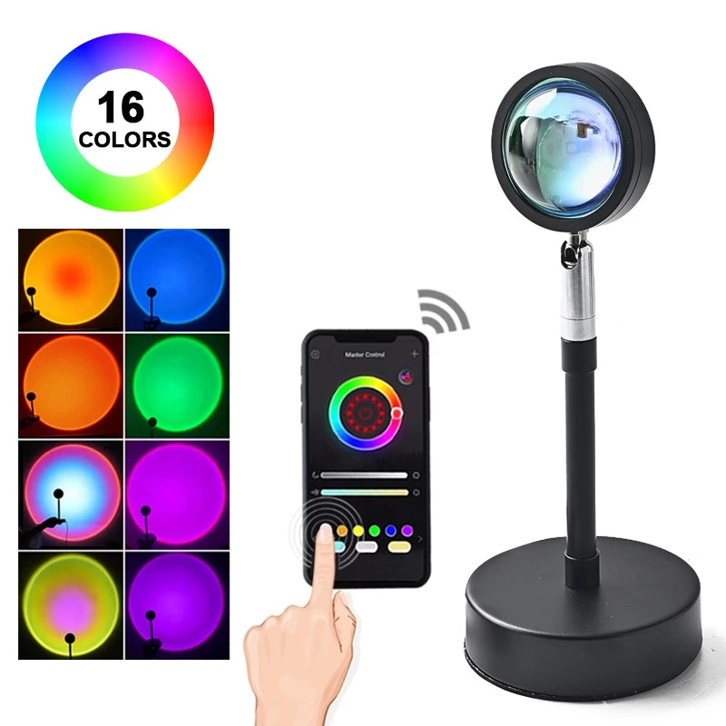 Smart RGB Sunset Projection Lamp with App Control & Remote