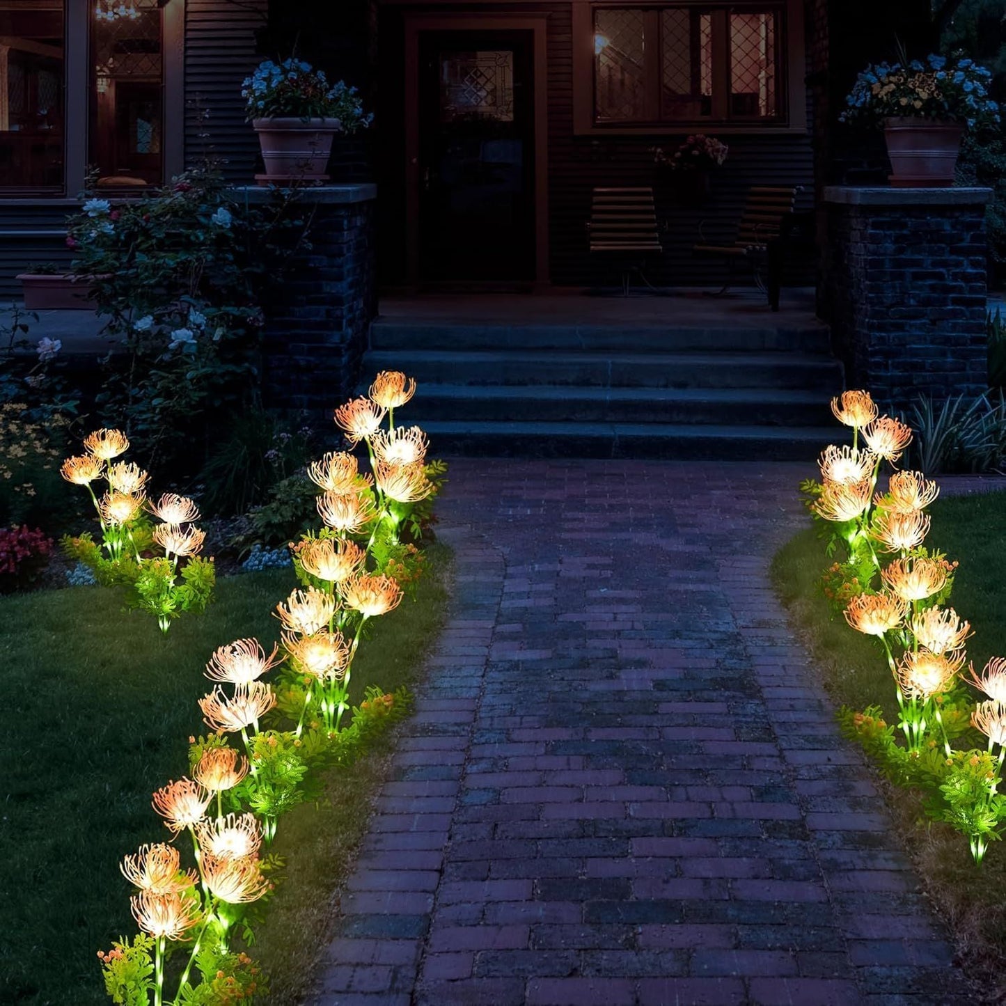 Solar Flower Lights Outdoor Waterproof for Yard & Pathway Decor