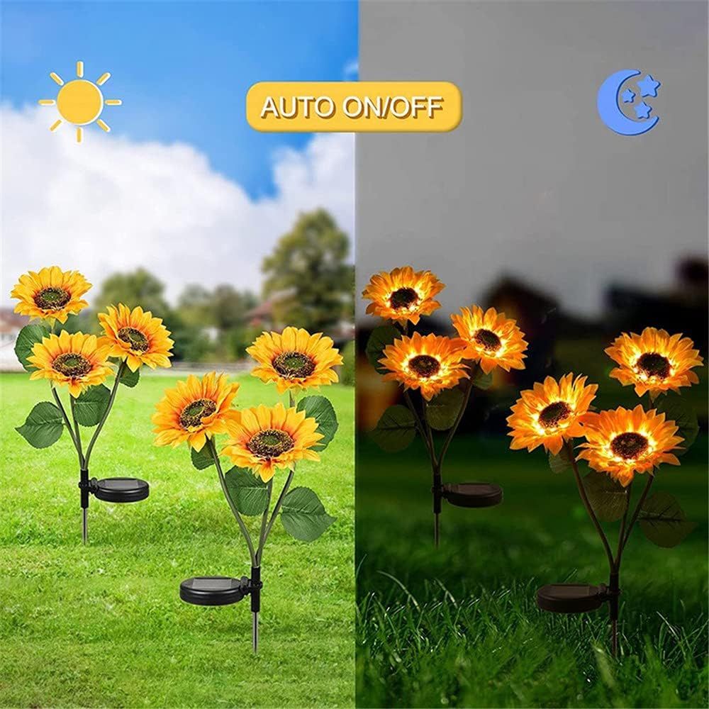 Outdoor LED Solar Sunflower Lights-IP65 Waterproof Garden Stakes