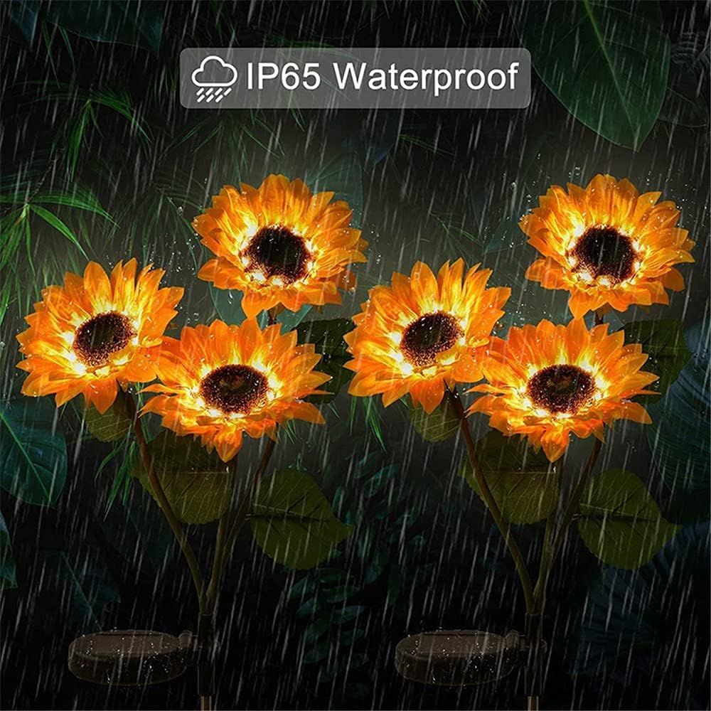 Outdoor LED Solar Sunflower Lights-IP65 Waterproof Garden Stakes
