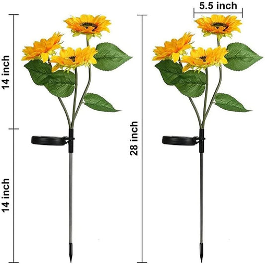 Outdoor LED Solar Sunflower Lights-IP65 Waterproof Garden Stakes