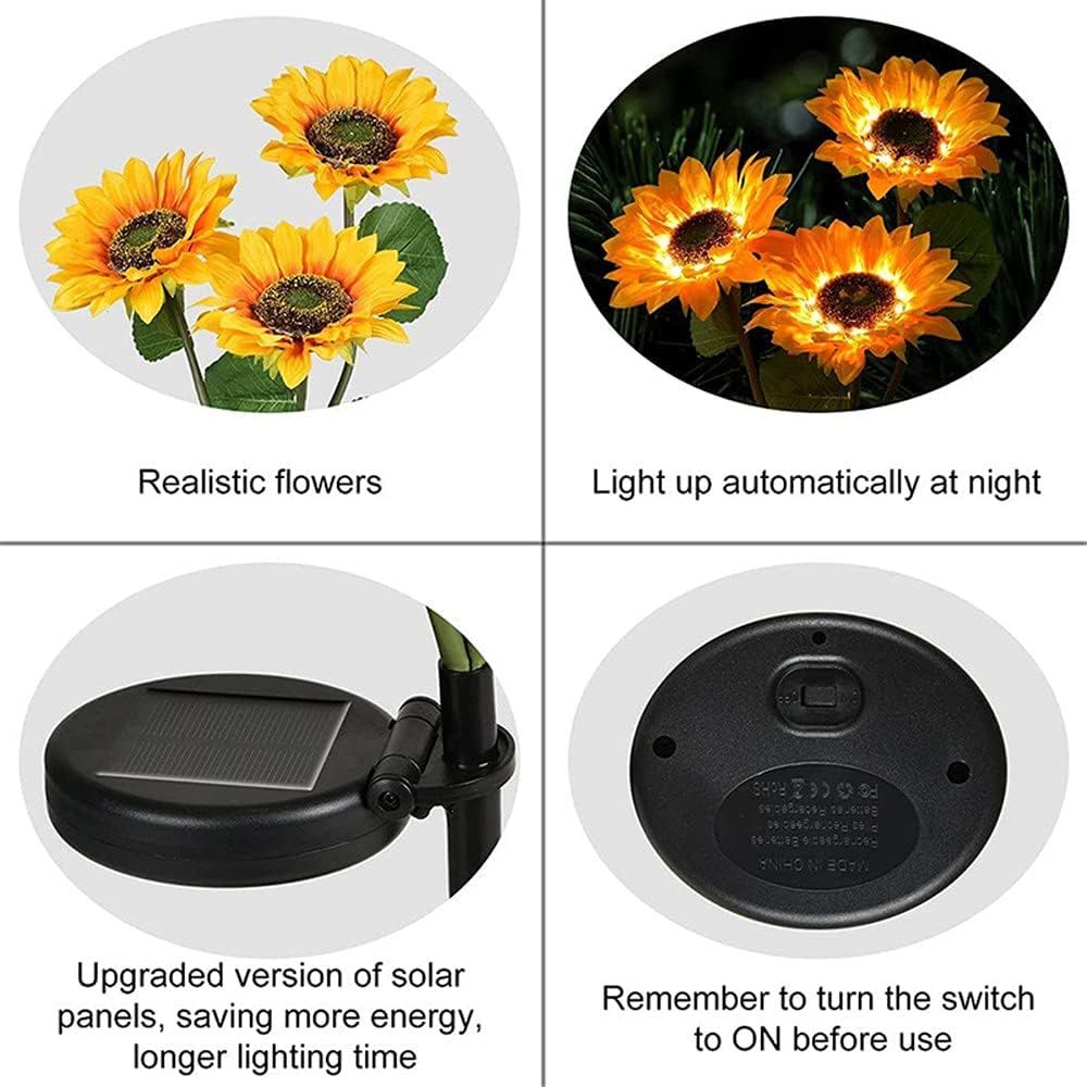 Outdoor LED Solar Sunflower Lights-IP65 Waterproof Garden Stakes