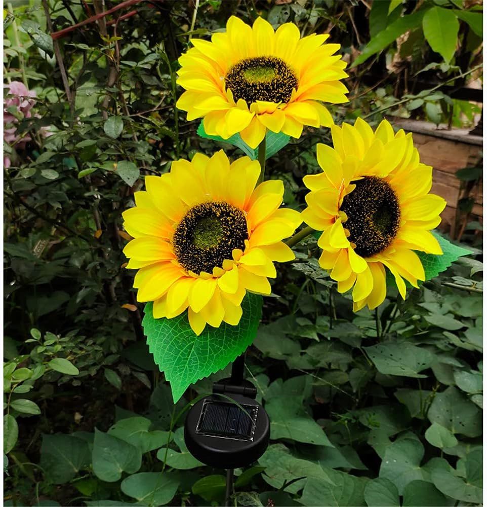 Outdoor LED Solar Sunflower Lights-IP65 Waterproof Garden Stakes