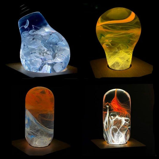 AuroraGlow Artistic LED Ambient Lamp Set – Modern Decorative Mood Lighting for Home & Bedroom (4-Pack)