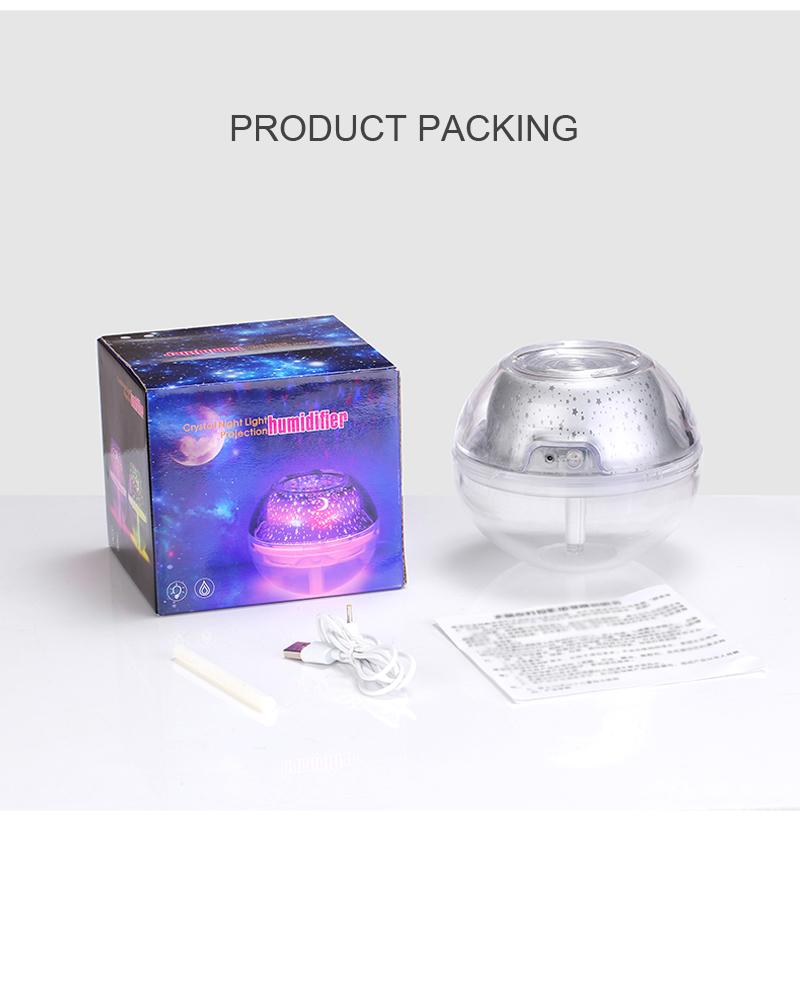 USB Crystal Night Lamp Humidifier | 500ml Aroma Diffuser