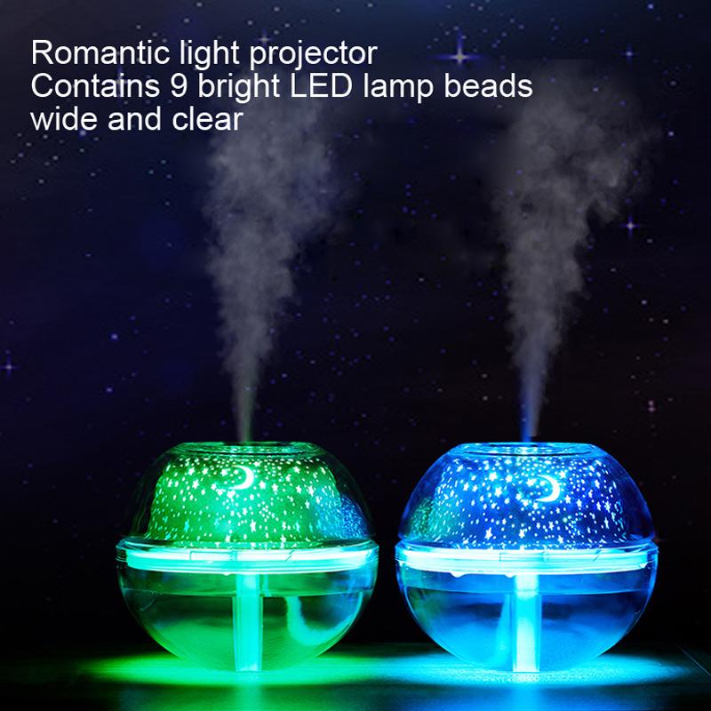 USB Crystal Night Lamp Humidifier | 500ml Aroma Diffuser