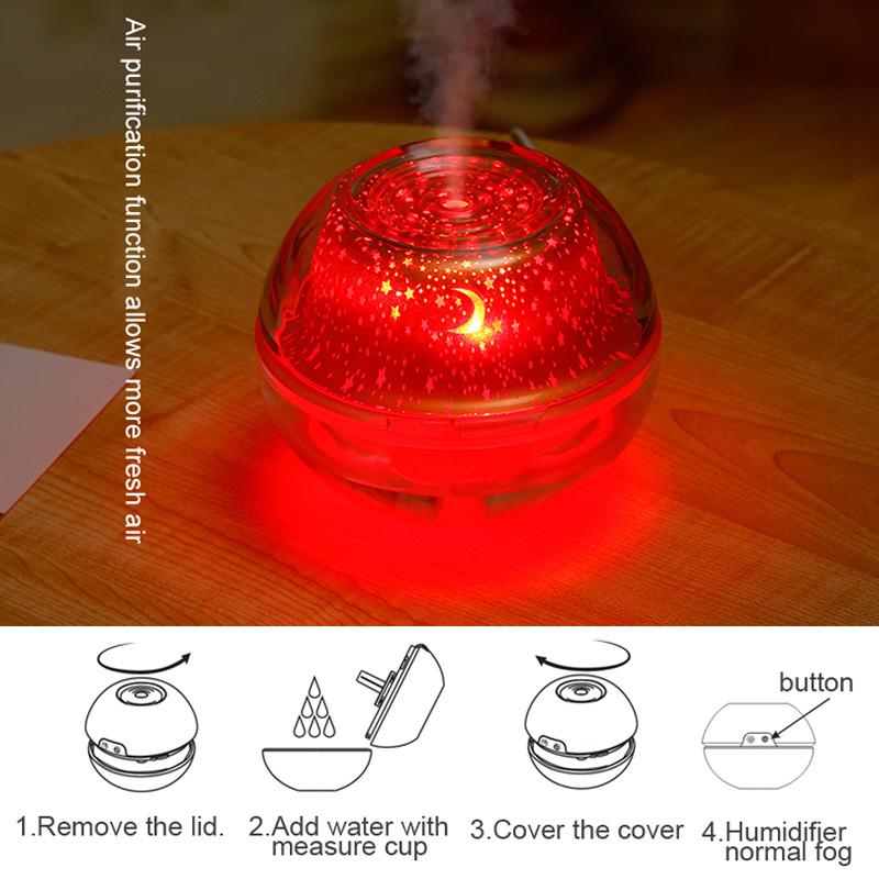 USB Crystal Night Lamp Humidifier | 500ml Aroma Diffuser